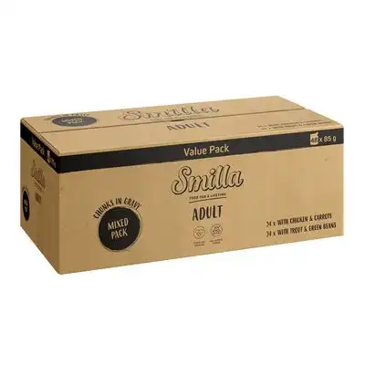 Smilla Adult Bocaditos con verduras en bolsitas - JUMBOPACK Mix (48 x 85 g) - Smilla - Comparador de precios