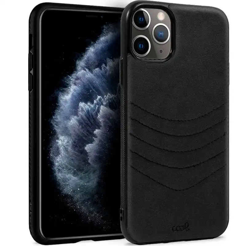 Cool Carcasa Leather Bordado Negro para iPhone 11 Pro
