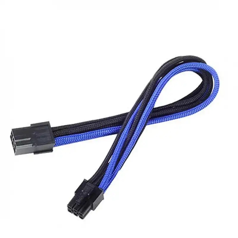 SilverStone PP07-IDE6BA Cable Extensor de Alimentación 6 Pin a PCI-E 6 Pin Macho/Hembra 25cm Negro/Azul