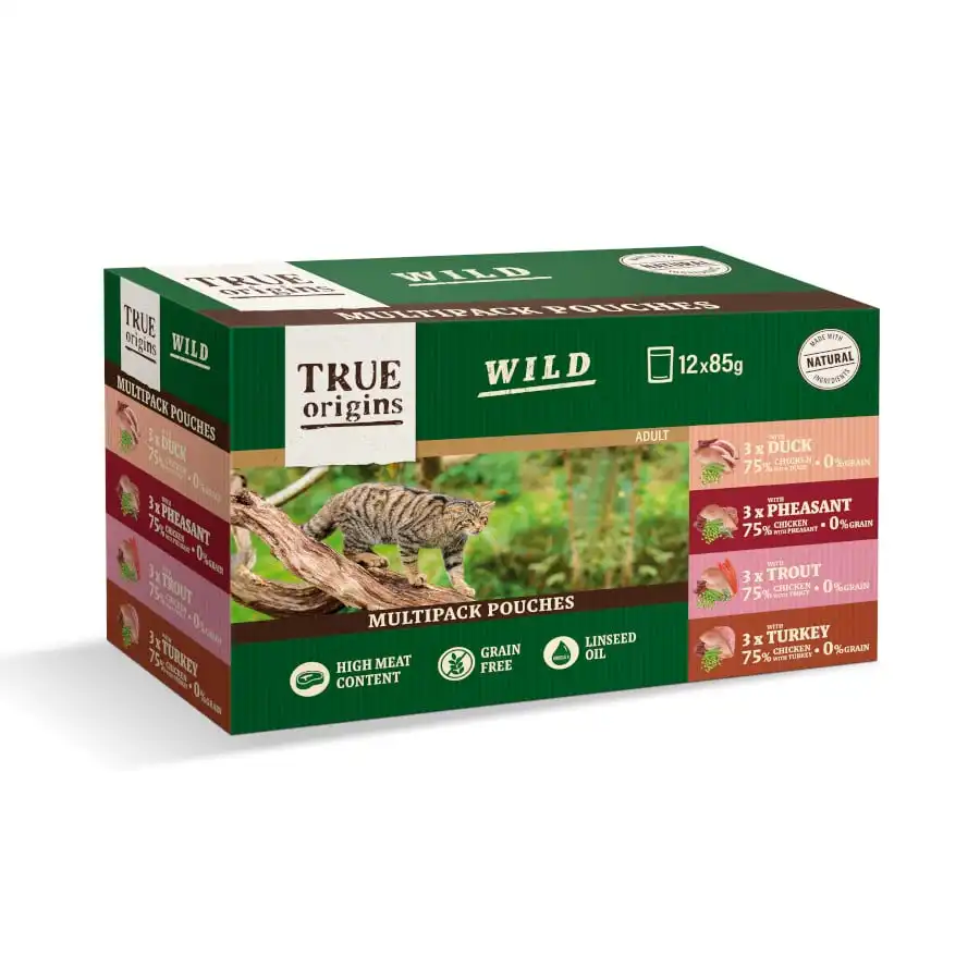 True Origins Wild Pouches Filete en Salsa para gatos