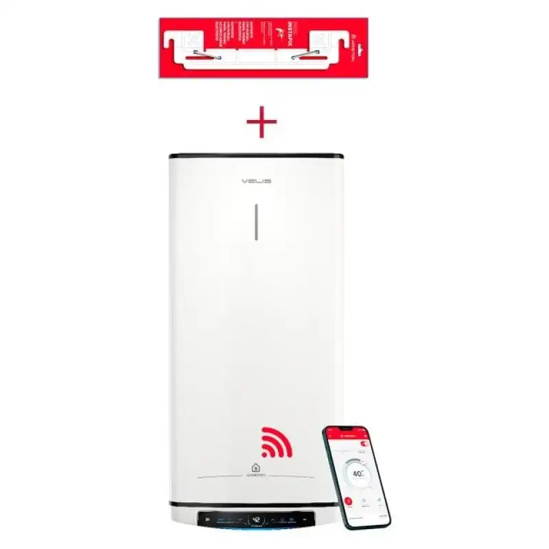Ariston Velis Pro Wifi Termo Eléctrico Inteligente 80L Clase B + Soporte de Pared Instafix