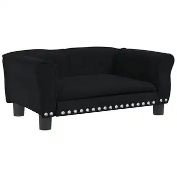 Cama Para Perros De Terciopelo Negra 70x45x30 Cm Vidaxl