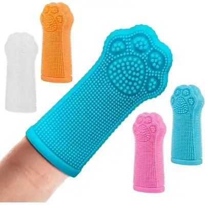 HausPets 4 cepillos dedo silicona perro gato + cajas - Azul cielo, rosa, naranja, blanco - HausPets - Comparador de precios