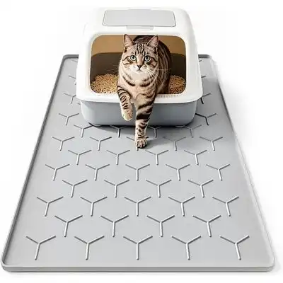 HausPets Alfombrilla de silicona XL para arenero de 96x66 cm - Impermeable - Gris. Una unidad de 38" x 26". - HausPets - Comparador de precios