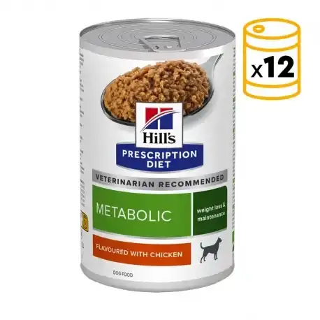 Hill's Prescription Diet Metabolic Weight Loss & Maintenance Comida Húmeda para Perros Paté con Pollo, 12 x 370 gr - Hill's Prescription Diet - Comparador de precios