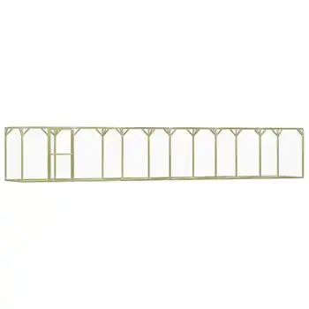 Jaula Gallinero Madera Impregnada Pino Y Acero 9x1,5x1,5 M Vidaxl