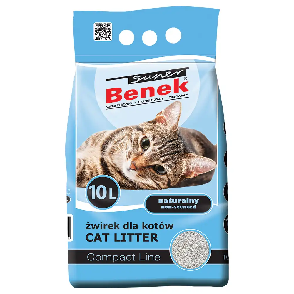 Super Benek Compact arena aglomerante con olor natural - 10 l - Benek - Comparador de precios