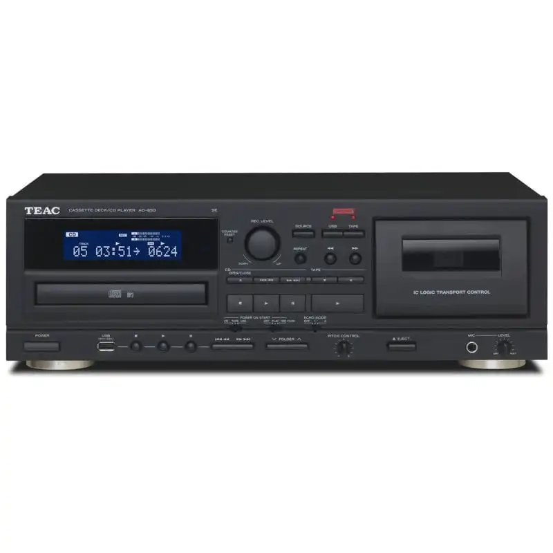 Teac AD-850-SE Reproductor de Cassette + CD Negro