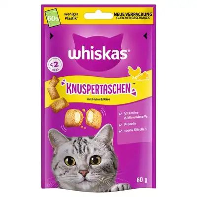 Whiskas Knuspertaschen snacks crujientes - Pollo y queso (60 g) - Whiskas - Comparador de precios