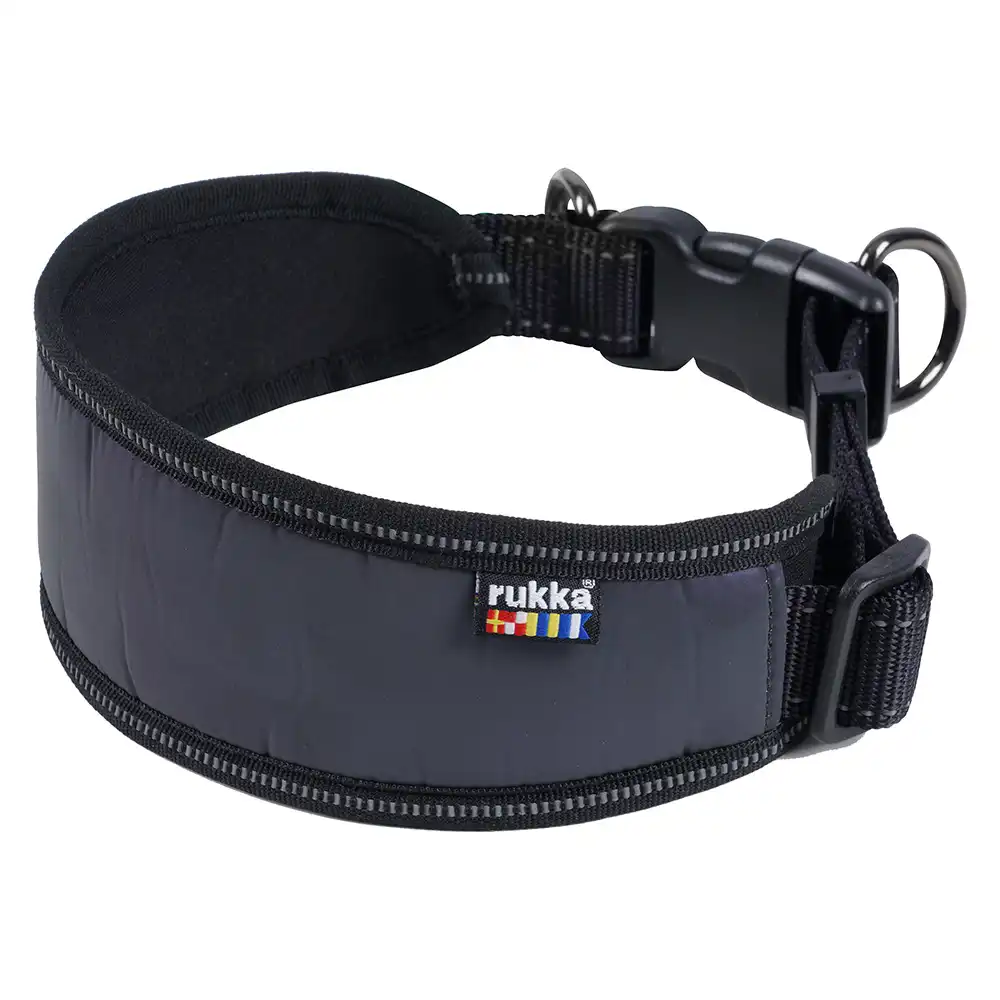 Collar reflectante Rukka® Luminous Soft para perros - L: 45 - 70 cm contorno de cuello, 30 mm de ancho