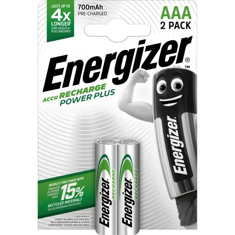 Energizer Power Plus Pilas Recargables 700mAh AAA HR03 2 Unidades