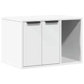 Mueble Arenero Para Gatos Madera Ingeniería Blanco 60x40x40 Cm Vidaxl