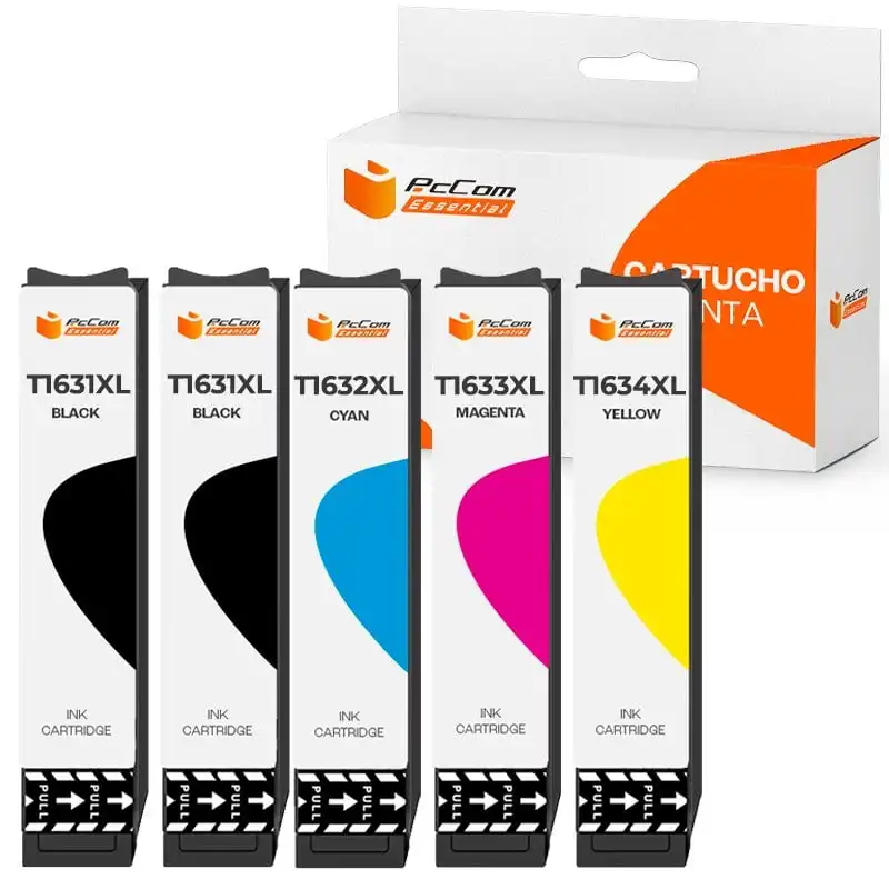 Pccom Essential Cartucho Tinta Compatible Epson T1631/T1632/T1633/T1634/16XL Negro/Cian/Magenta/Amarillo Pack 5