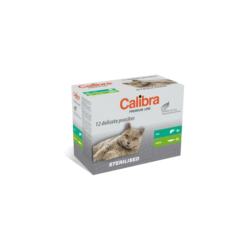 Calibra cat sterilised comida húmeda pouch multipack, Unidades 12x100 Gr