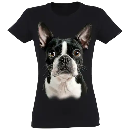 Camiseta Mujer Boston Terrier color Negro