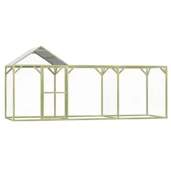 Gallinero De Madera De Pino Impregnada 4,5x1,5x2 M