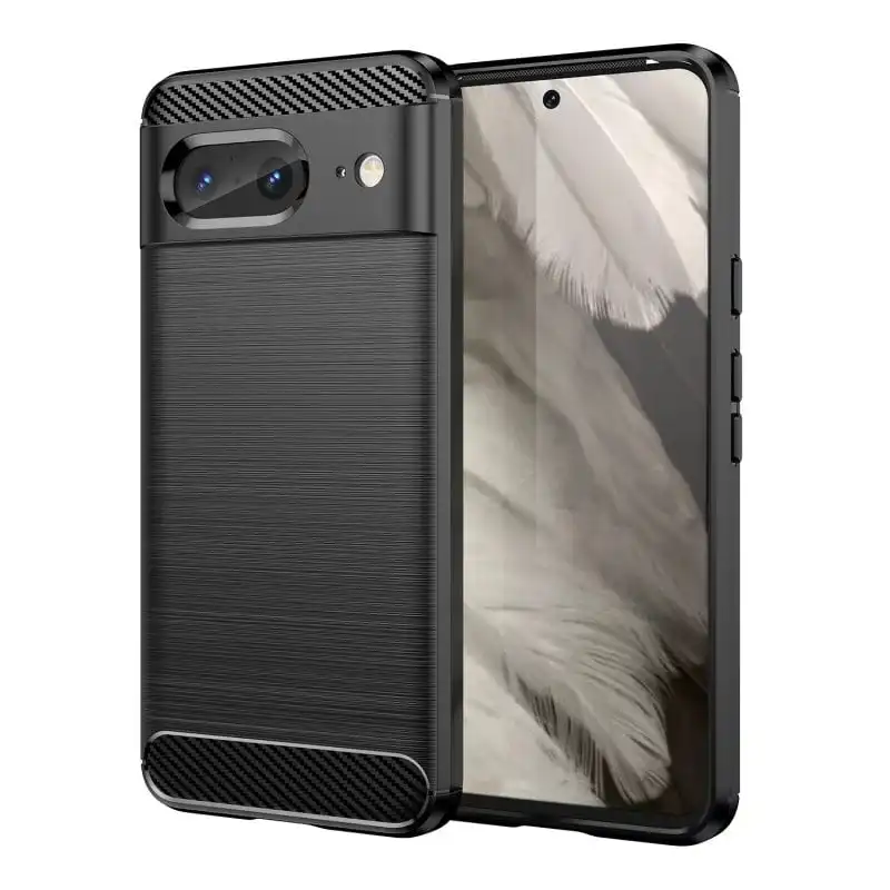 Max Power Digital Funda Fibra de Carbono para Google Pixel 8 Antigolpes Silicona Negra