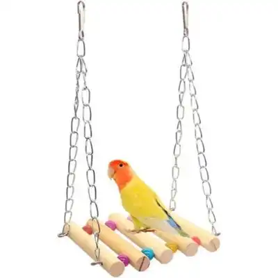 ZooVenture Hamaca para pájaros - Madera, ratán, jaula, ejercicio - Puente colgante de troncos - Zooventure - Comparador de precios