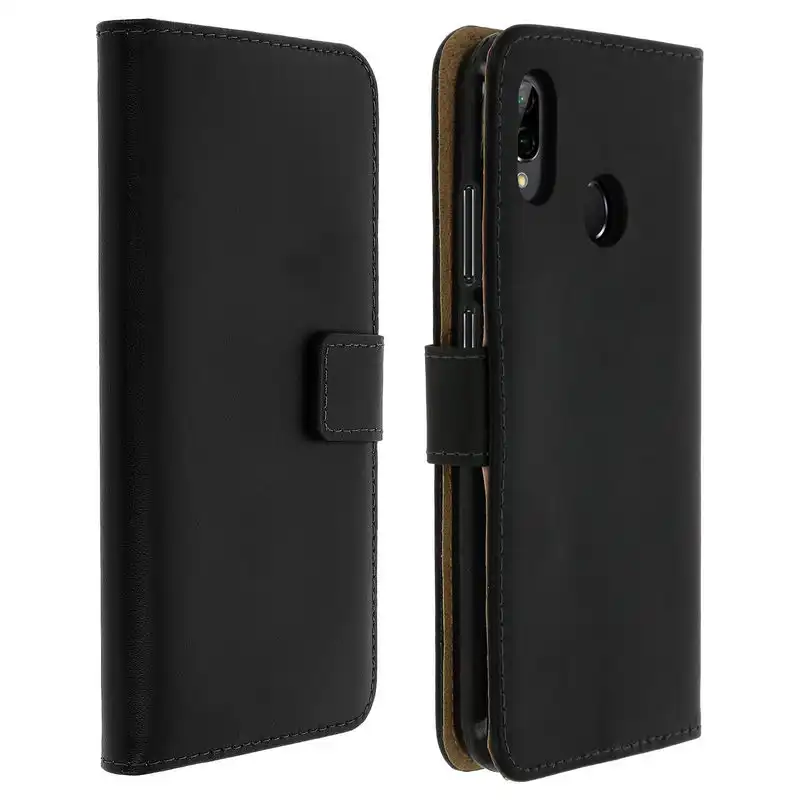 Avizar Book Cover Funda de Cuero Negro para Huawei P20 Lite