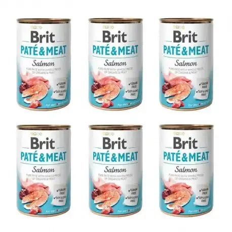 Brit Paté&Meat Salmon Comida Húmeda para Perros con Salmón, 6 x 400 Gr - Brit - Comparador de precios