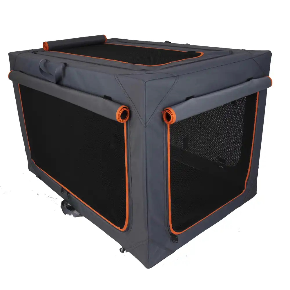 Caseta plegable Nylonbox Alu deluxe para mascotas - M: 50,5 x 76 x 48 cm (An x P x Al)