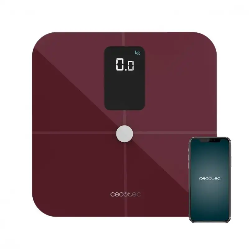 Cecotec Surface Precision 10400 Smart Healthy Vision Garnet Báscula de Baño Inteligente