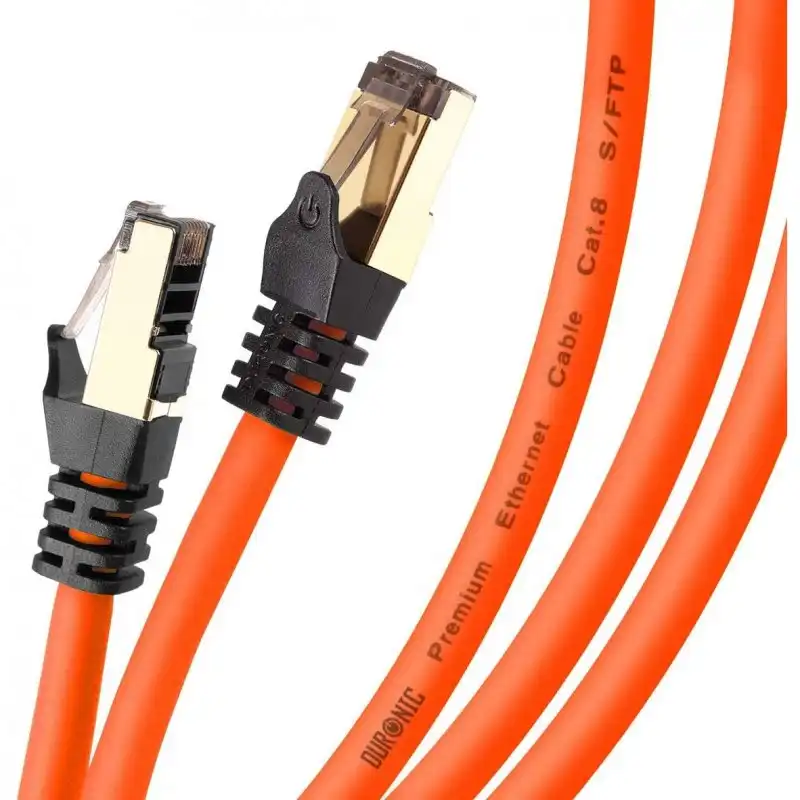 Duronic Cable de Red SFTP Cat8 1.5m Naranja