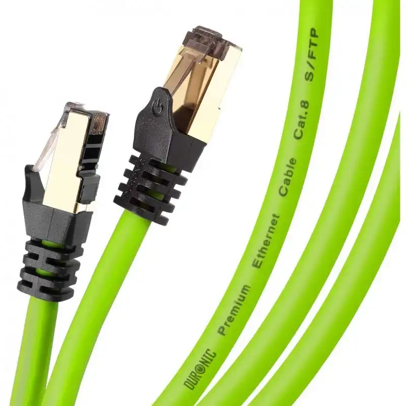 Duronic Cable de Red SFTP Cat8 1.5m Verde