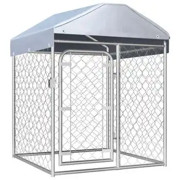 Perrera De Exterior | Jaula Para Perro | Parque Para Mascotas Con Techo 100x100x125 Cm Cfw783728