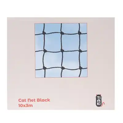 Red de seguridad TIAKI reforzada con alambre, negra para gatos - 10 x 3 m - TIAKI - Comparador de precios