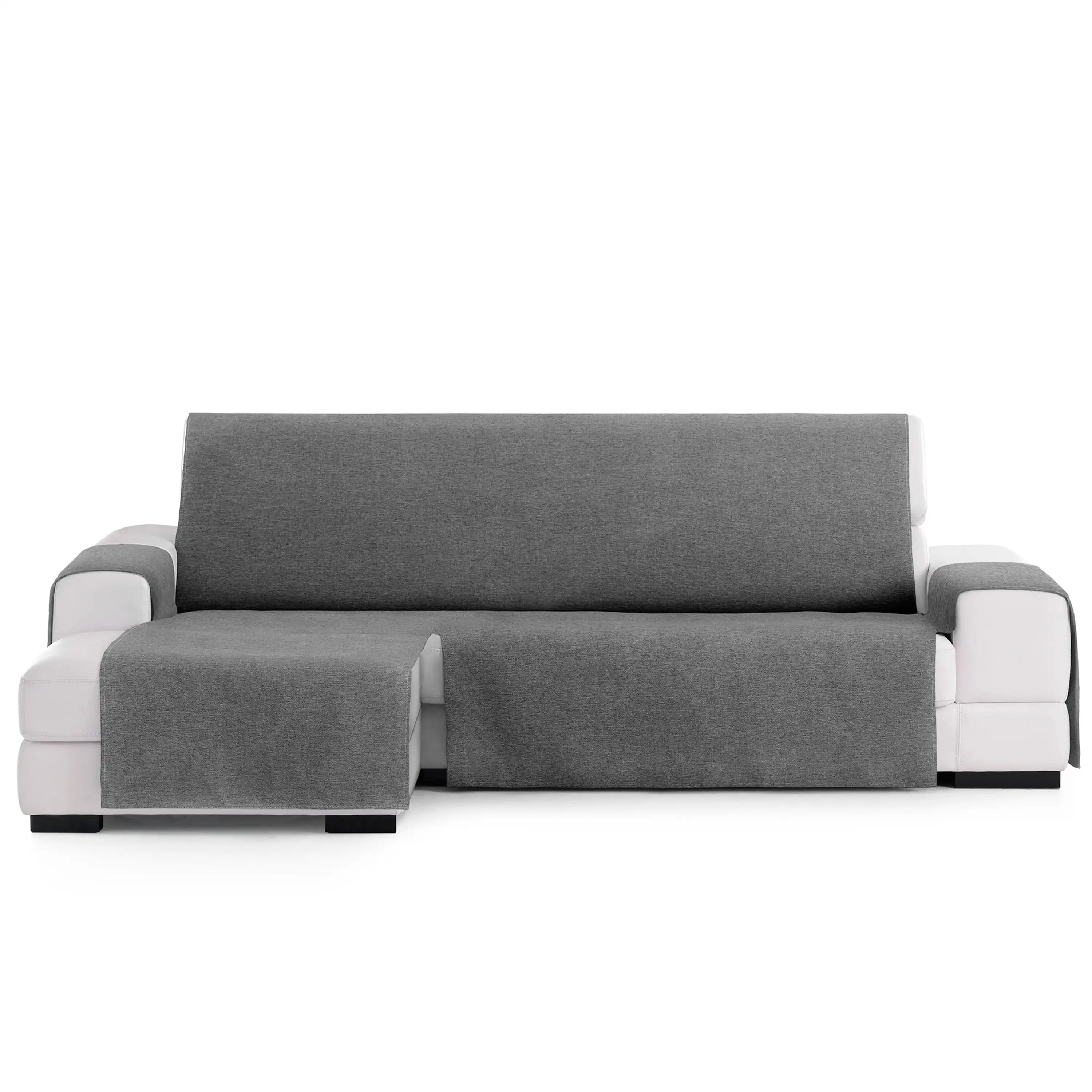 Vipalia Protector Cubre Sofá Chaise Izquierdo 240 Color Gris Oscuro Modelo Brisa