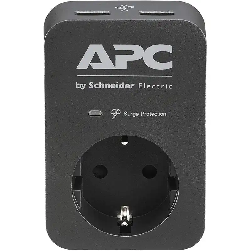 APC Essential SurgeArrest Protección contra Sobretensiones 1 Toma 2 USB 230V Negro