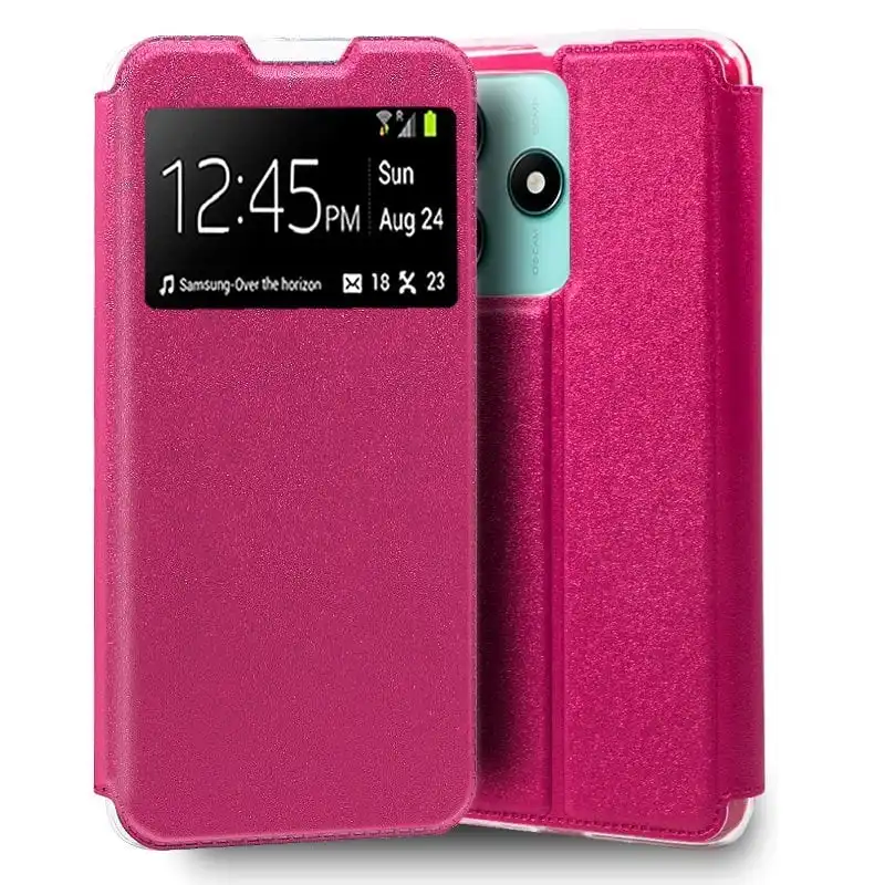Cool Funda Flip Cover Liso Rosa para Xiaomi Redmi Note 14 5G