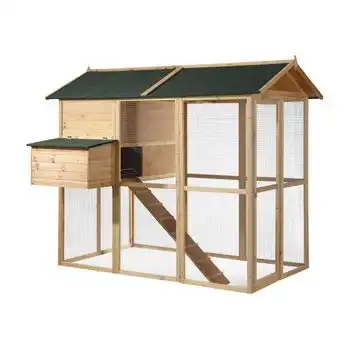 Gallinero Gallus 201.5x142x171 Cm Color Verde, Color Natural Claro Vente-unique