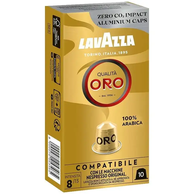 Lavazza Qualitá Oro Cápsulas para Cafeteras Nespresso Caja de 10 Unidades