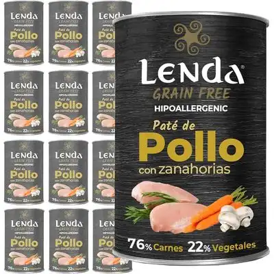 Lenda Paté para Perros Pollo con Zanahorias Sin Cereales - 12 x 400 g - Lenda - Comparador de precios