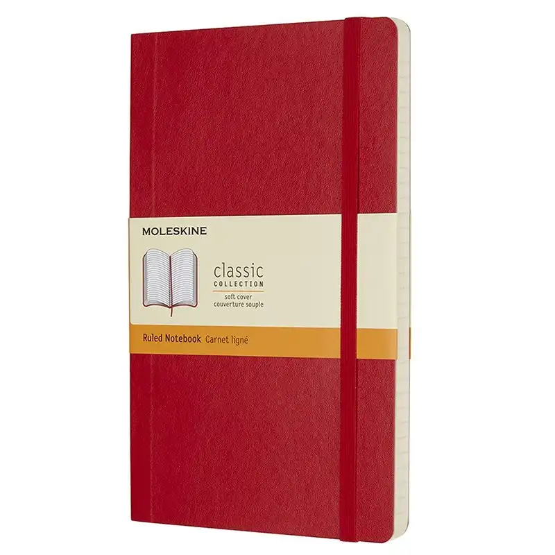 Moleskine Classic Cuaderno Grande 192 Páginas Rayadas Tapa Blanda Rojo