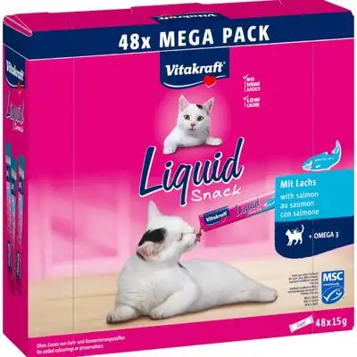 Vitakraft Liquid Snack con salmón - 48 x 15 g - Vitakraft - Comparador de precios