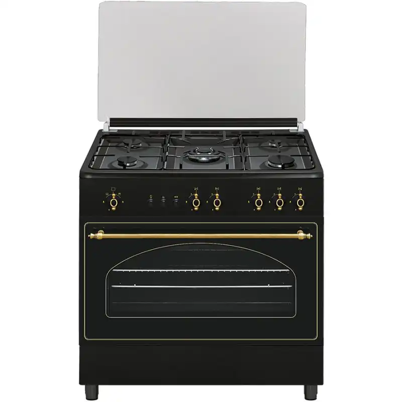 Vitrokitchen RU9060N Cocina de Gas Natural 5 Fuegos + Horno Antracita