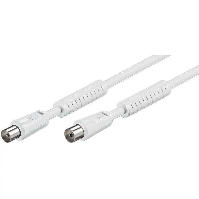Goobay Cable Coaxial Antena con Ferrita 1.5m Blanco