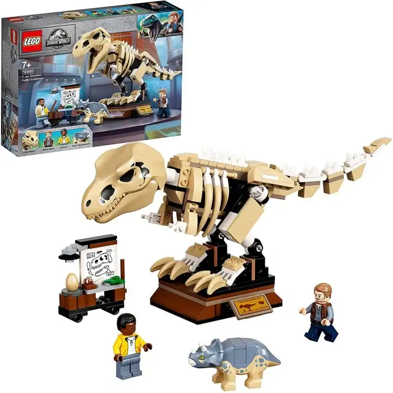 Lego Jurassic World: Exposición del Dinosaurio T. Rex Fosilizado