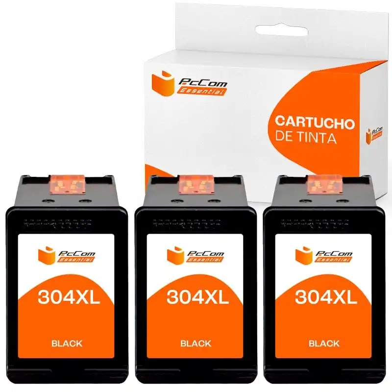 Pccom Essential HP 304XL Cartucho Tinta Compatible Negro Pack 3