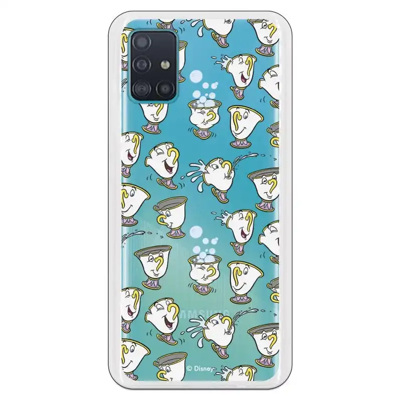Funda Oficial de Disney Chip Potts Siluetas La Bella y la Bestia para Samsung Galaxy A51 5G