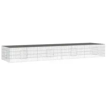 Jaula Para Conejos 4 Paneles Hierro Galvanizado 433x109x54 Cm Vidaxl