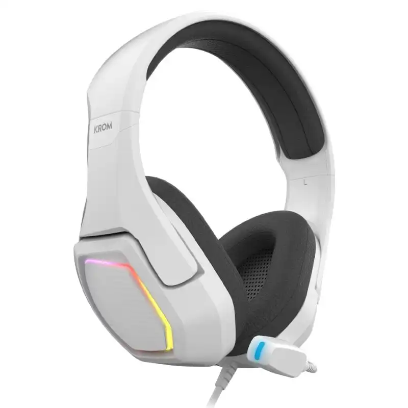 Krom Kopa 7.1 RGB Auriculares Gaming 7.1 Virtual USB Multiplataforma Blancos