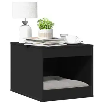 Mueble Arenero Para Gatos Madera Ingeniería Negro 47x59x42 Cm