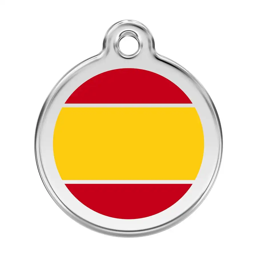 Placa identificativa Acero Inoxidable Esmalte Bandera Española para perros