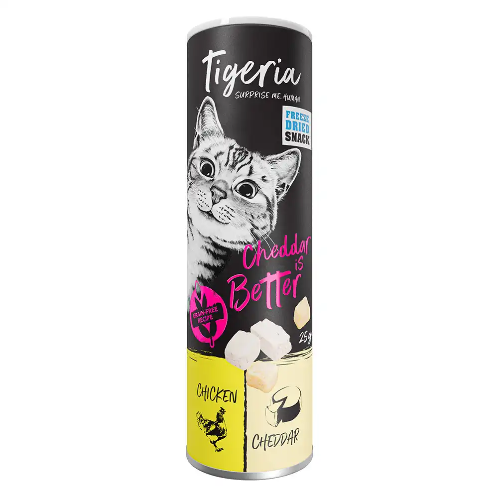 Tigeria Freeze Dried snacks liofilizados para gatos - Pollo con queso cheddar - 1 x 25 g