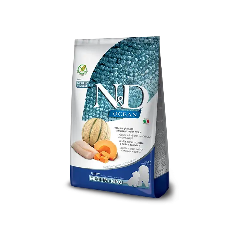 2,5Kg Farmina ND Ocean Pienso para cachorros medianos y grandes de Bacalao y  Pumpkin - Farmina - Comparador de precios