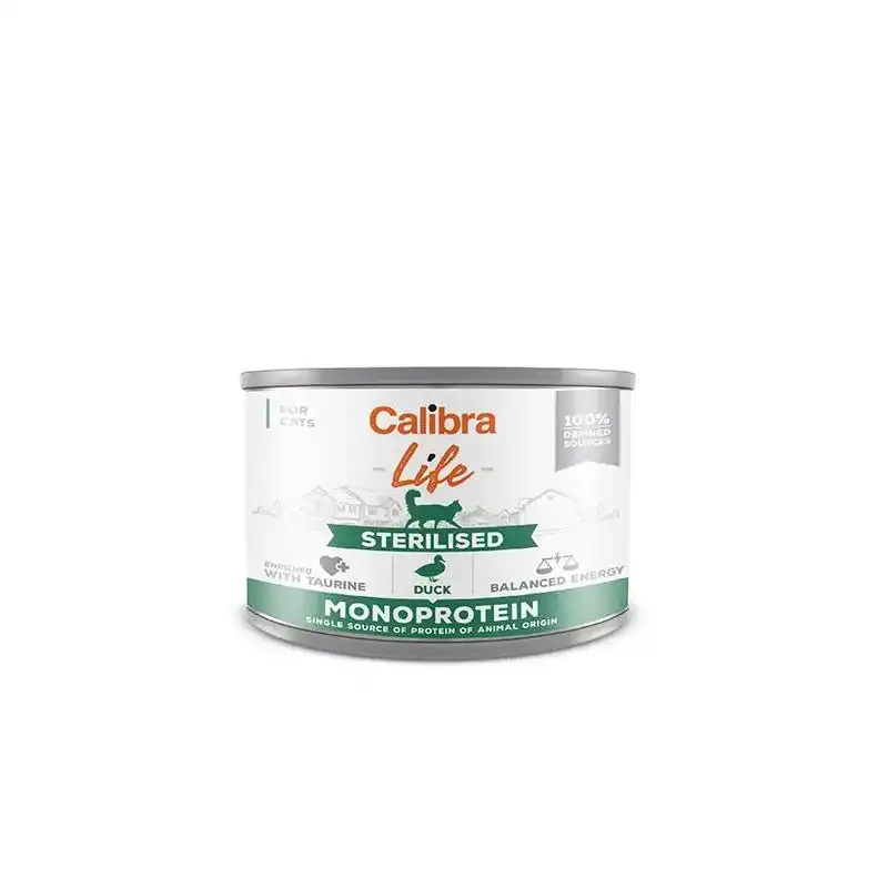 6x200gr Calibra Gato Adulto Sterilesed Latas con Pato